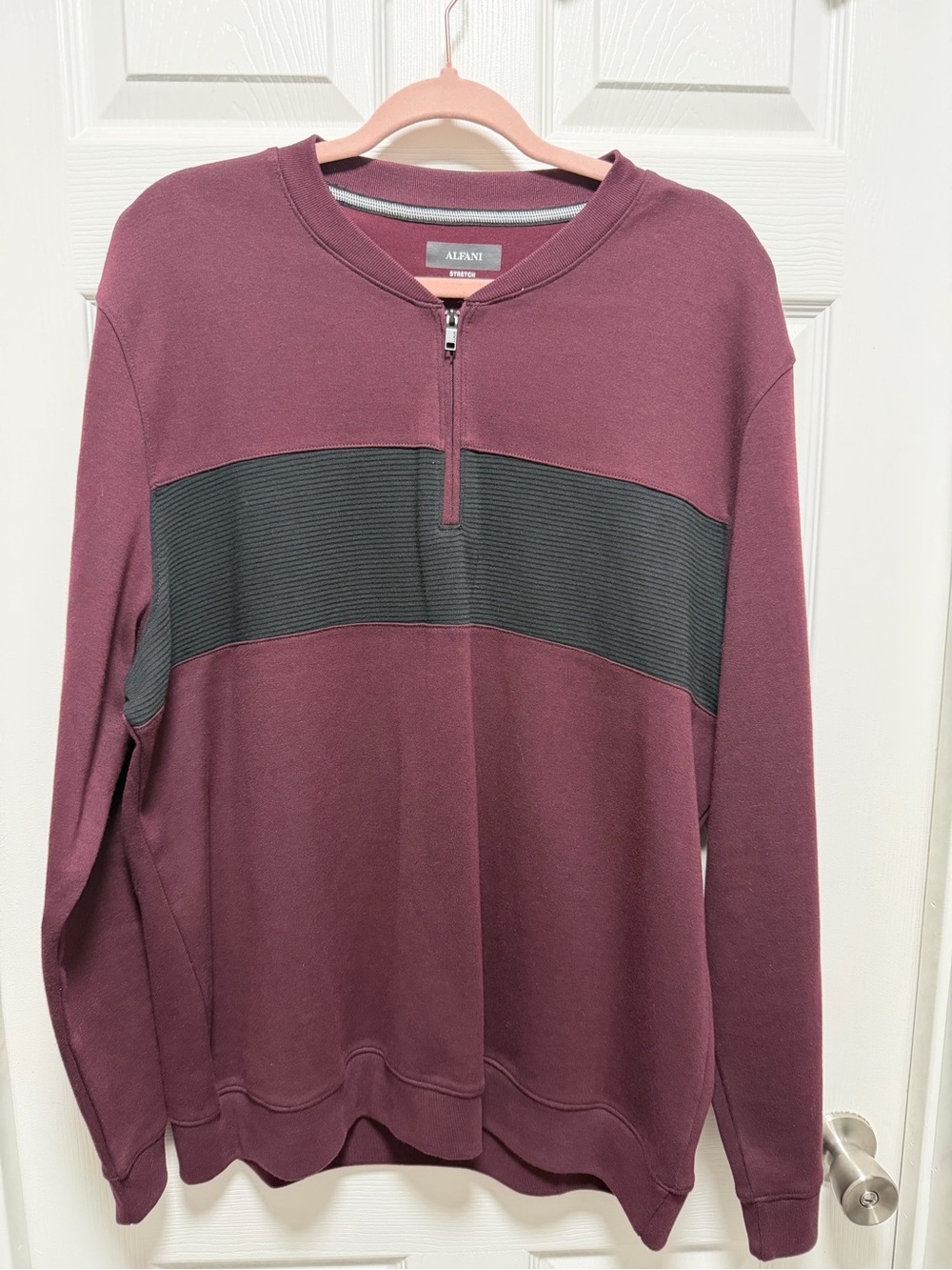 Alfani Men's Maroon Half-Zip Pullover